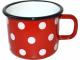 Metalac – Hrnek červený s puntíkem 9cm 0,5lt, smaltové